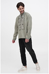 Men's gray linen embroidered shirt "Oleksa"